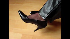 leather pants, nylons and black leather high heels, shoepla by Isabelle-Sandrine Thumb