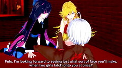 Garterbelt changed and decided to have fun with Panty &amp_ Stocking in a love hotel Thumb