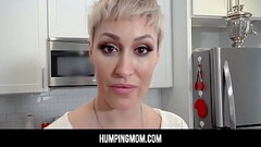 HumpingMom -  Stepson fucks her stepmom Ryan Keely from behind on the kitchen counter and makes a hot porn video Thumb