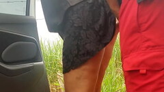 Real amateur outdoor Nymphomaniac wife masturbates in the car and asks her husband to stop in the woods Thumb