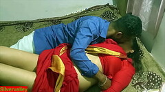 Indian hot Milf Aunty Merry Christmas day sex with dish boy ! Indian Xmas sex with red saree Thumb